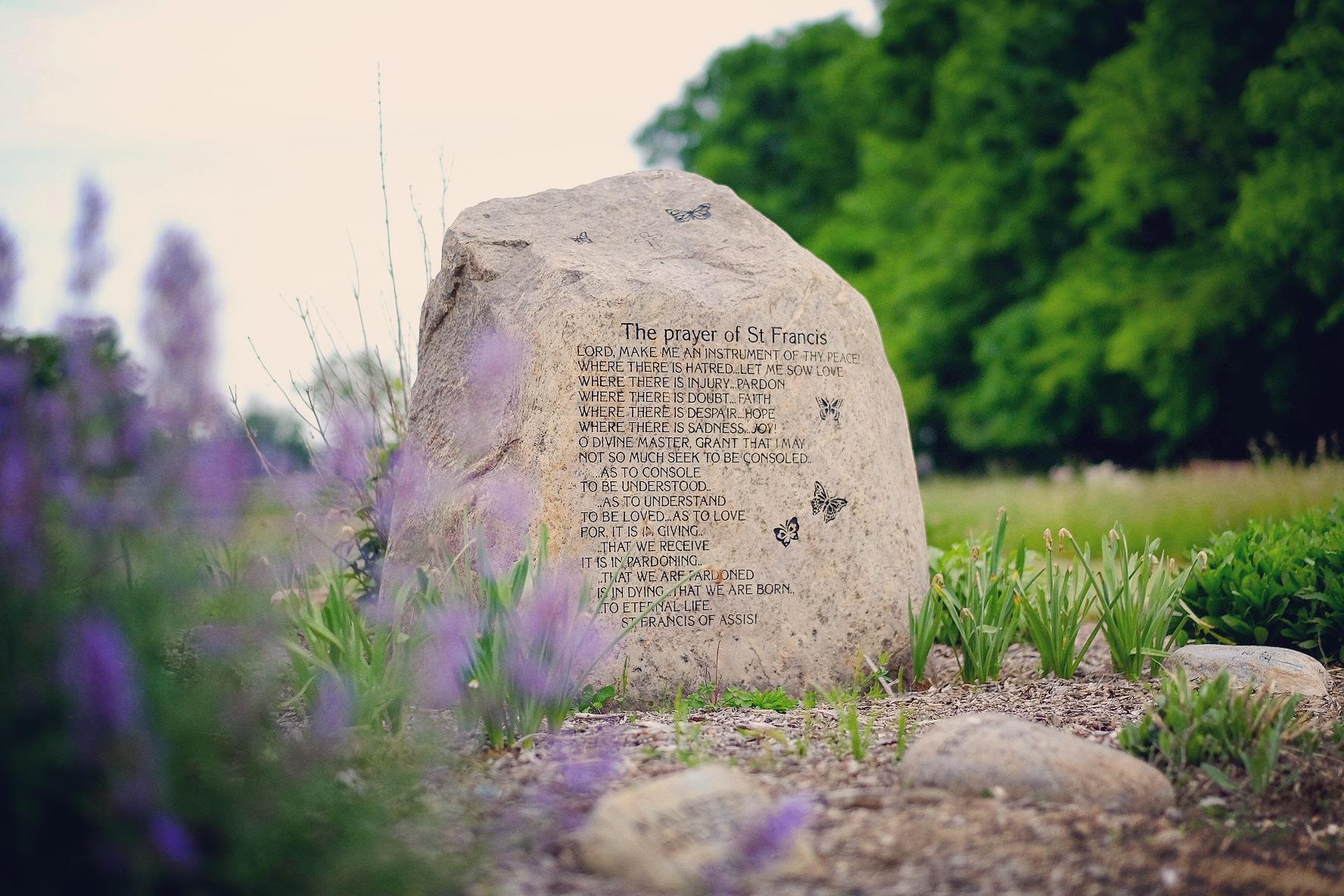 green-2 Stone with a prayer engraved