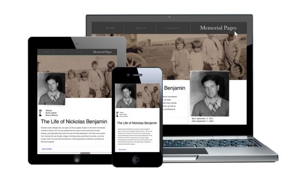 memorial-pages Remember My Journey memorial pages example view